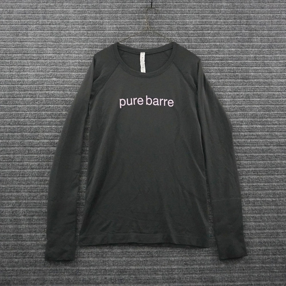 Lululemon Pure Barre Pilates Swiftly Tech Long Sleeve Shirt Womens 6 Black